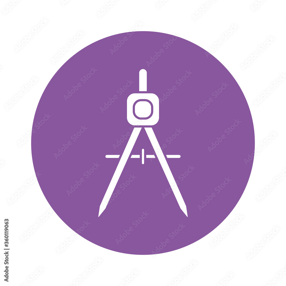 Poster compass block style icon vector design