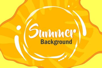 Summer tect and circle water drop Background vector for invitation, poster event.
