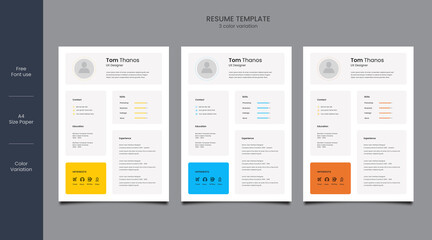 minimal resume or cv design template