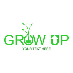 green eco friendly grow up logo