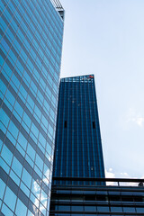 Corporte building Vienna.  The Vienna International Center is a Complex with tall skyscrapers and high rise (corporate and residential) buildings next to the Danube River. 