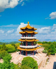 Yuantouzhu peak tower, Tai Lake, Wuxi City, Jiangsu Province, China