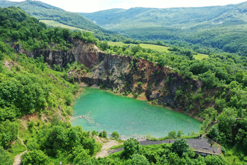 Fototapeta na wymiar Aerial view of Lake Benatina in Slovakia