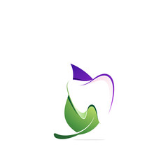 Natural dental clinic logo design template