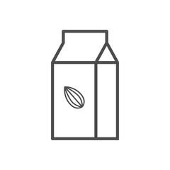 Almond Milk Box Icon Isolated On White Background. Milk Package Symbol Modern Simple Vector Icon For Website Or Mobile App