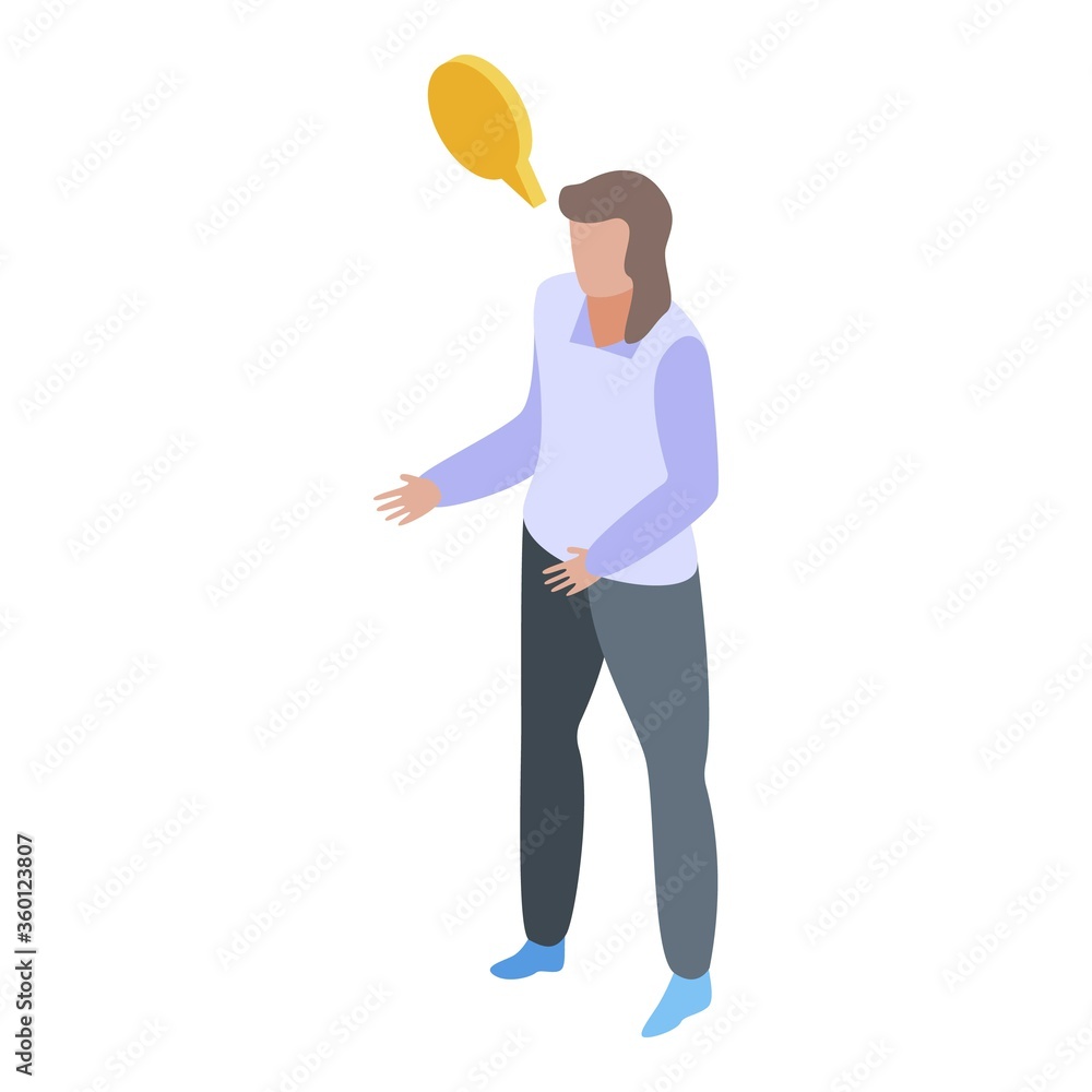 Poster office manager chat icon. isometric of office manager chat vector icon for web design isolated on wh