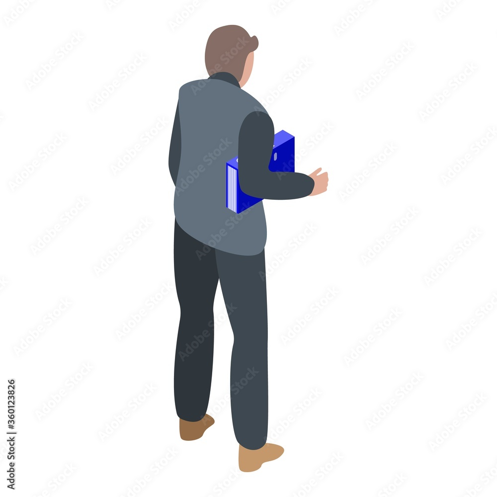 Poster project office manager icon. isometric of project office manager vector icon for web design isolated