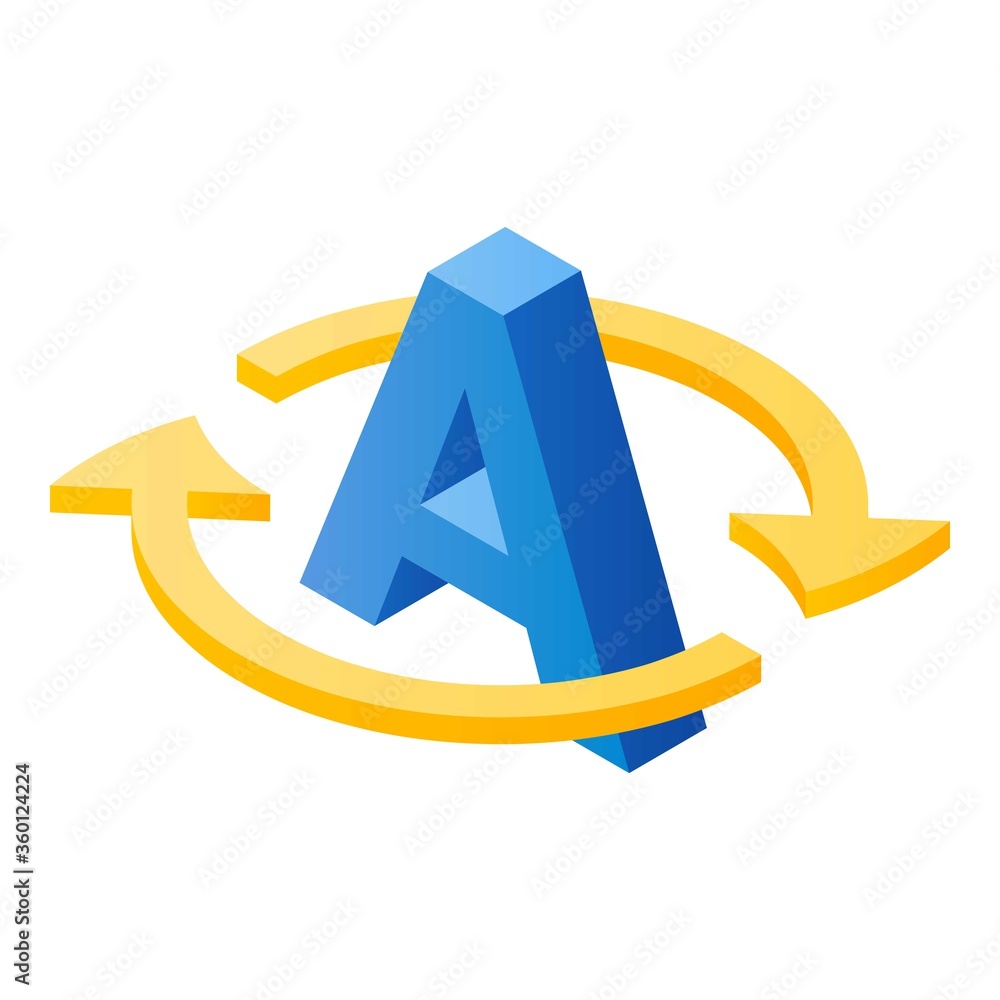 Poster language translator icon. isometric of language translator vector icon for web design isolated on wh