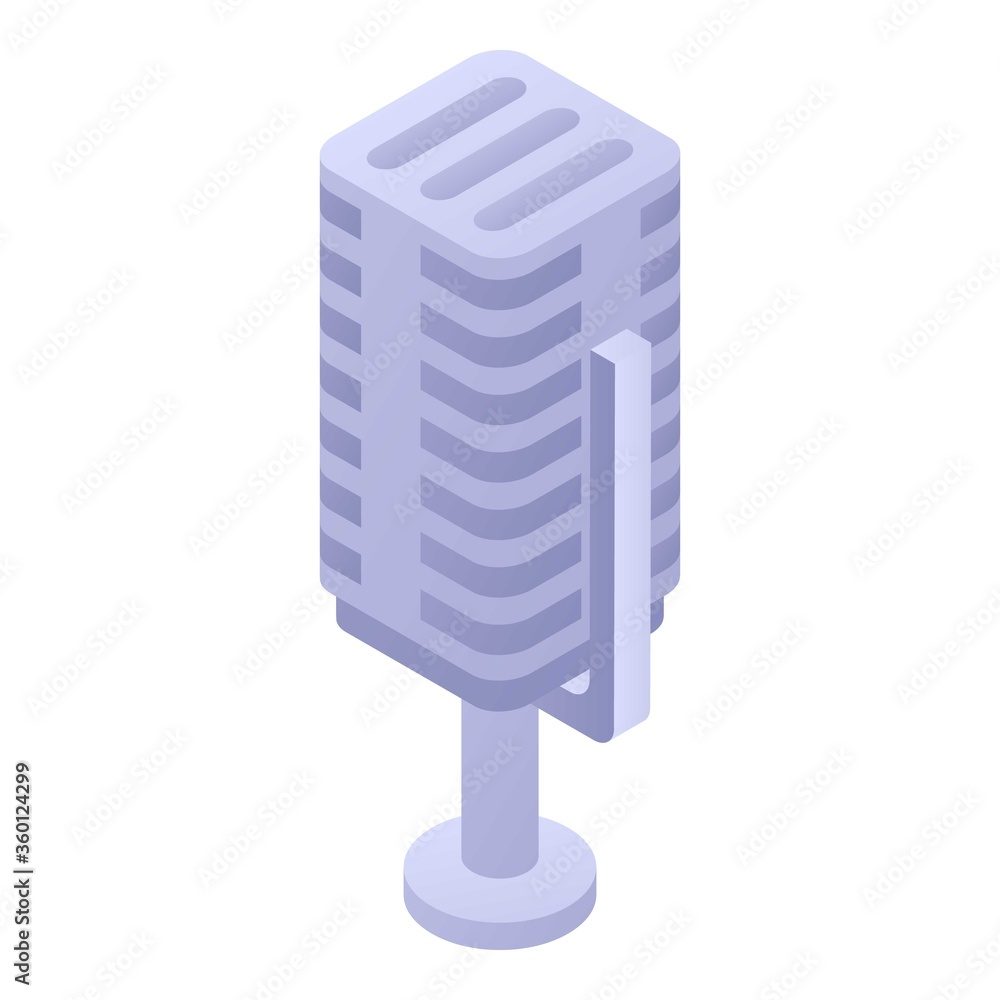 Poster translator studio microphone icon. isometric of translator studio microphone vector icon for web des