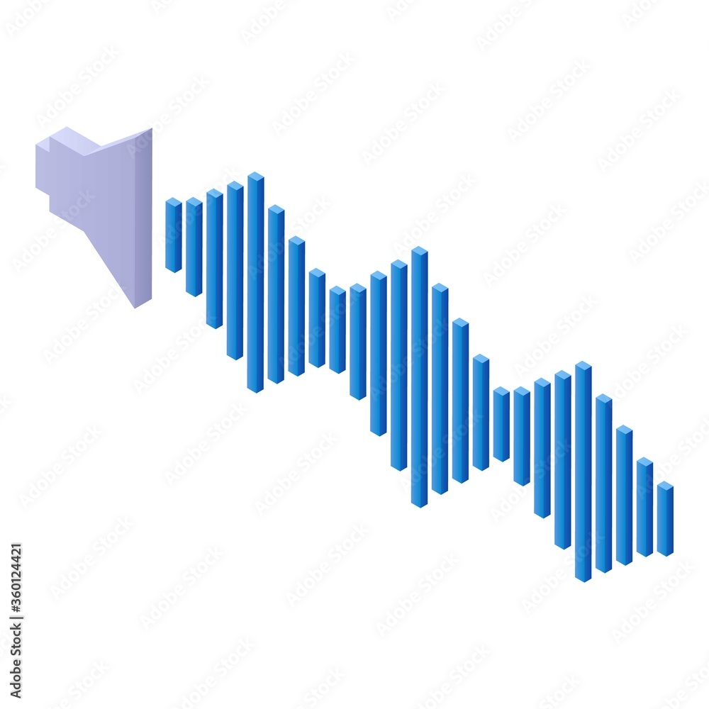 Poster sound translator icon. isometric of sound translator vector icon for web design isolated on white ba