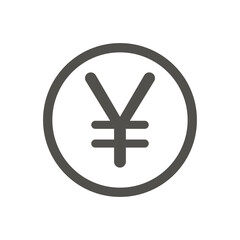 Yen currency sign vector icon