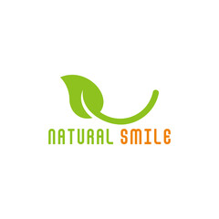 abstract natural leaf smile symbol logo vector