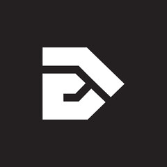abstract letter e simple geometric logo vector
