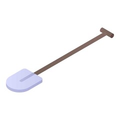 Shovel tool icon. Isometric of shovel tool vector icon for web design isolated on white background
