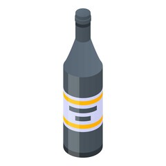Butler wine bottle icon. Isometric of butler wine bottle vector icon for web design isolated on white background