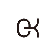 letter ek simple geometric linear logo vector