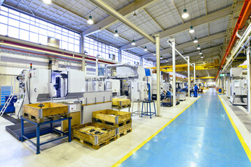 modern industrial factory for mechanical engineering - equipment and machines