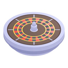 Casino roulette icon. Isometric of casino roulette vector icon for web design isolated on white background