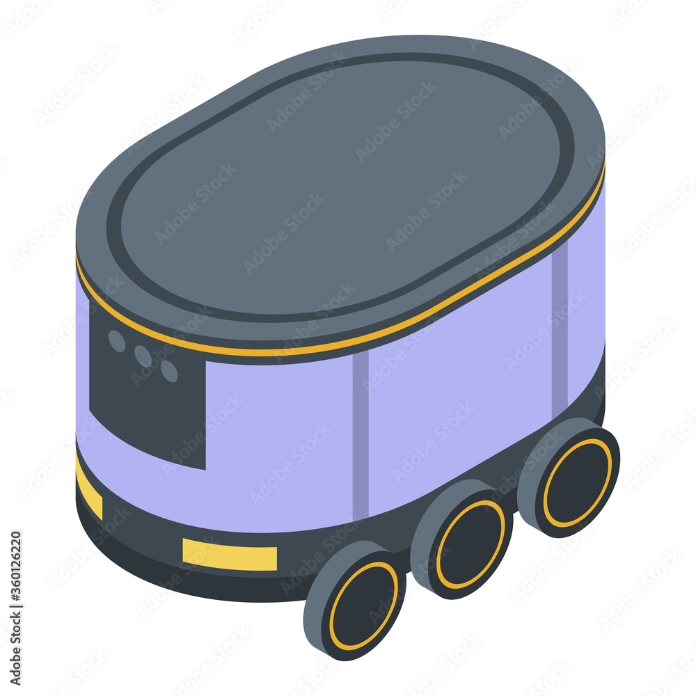 Poster robot courier icon. isometric of robot courier vector icon for web design isolated on white backgrou