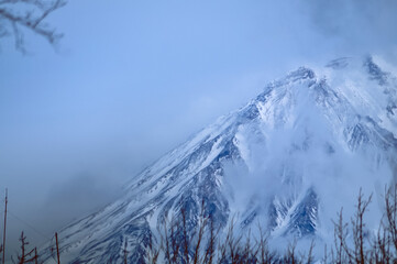 snow covered mountains