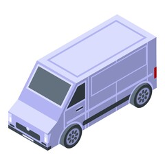 Courier van icon. Isometric of courier van vector icon for web design isolated on white background