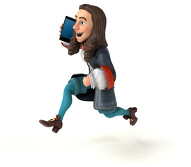 3D Illustration of a cartoon man in historical baroque costume