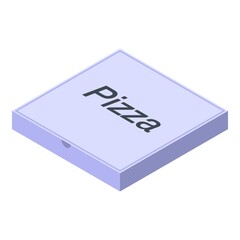 Pizza carton box icon. Isometric of pizza carton box vector icon for web design isolated on white background