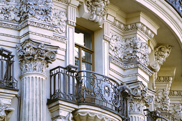 detail of the facade of a building