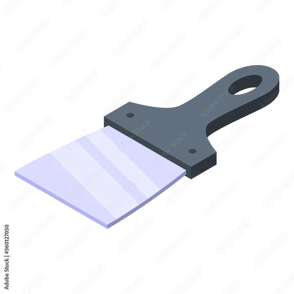 Poster scraper putty knife icon. isometric of scraper putty knife vector icon for web design isolated on wh