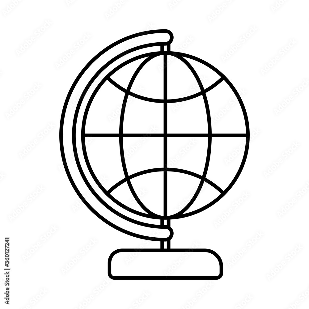 Poster global sphere line style icon vector design