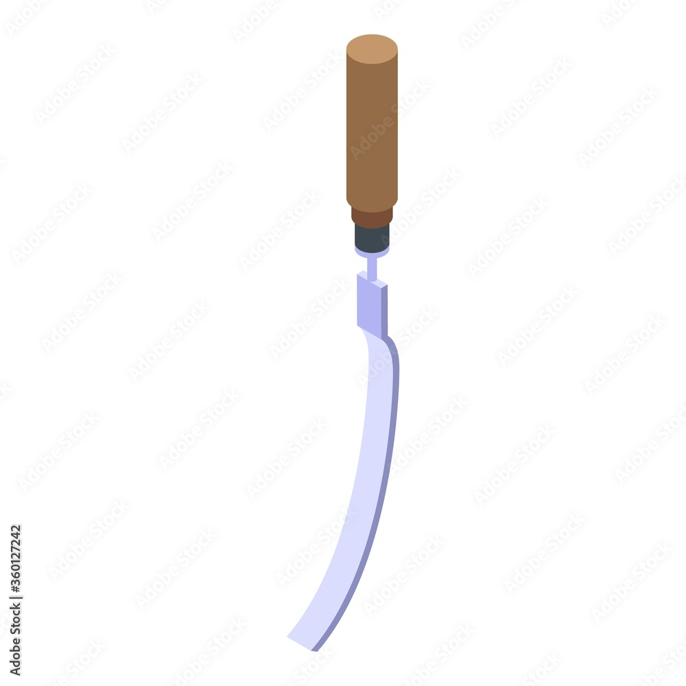Poster Chisel instrument icon. Isometric of chisel instrument vector icon for web design isolated on white background