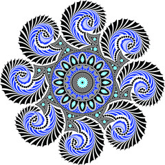 round Ethnic mandala design Dot painting aboriginal style