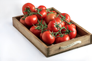 Tomatoes, healthy food. Isolated tomato top view. white background or closeup