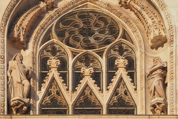 Saint statue on the Milan Cathedral's facade in Milan city Italy