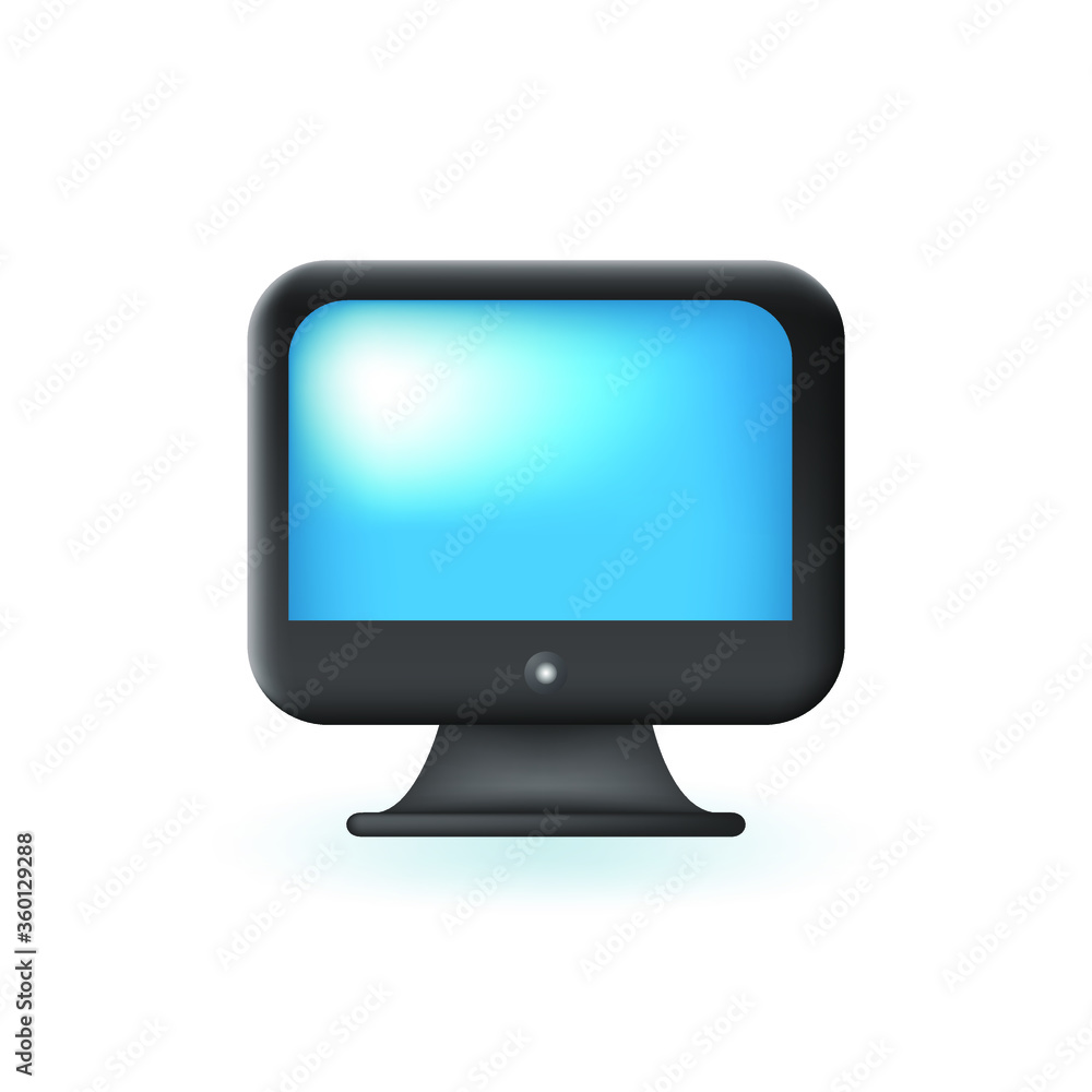 Poster realistic glossy screen colored icon on white background . isolated vector elements