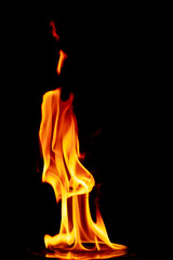 fire on black background