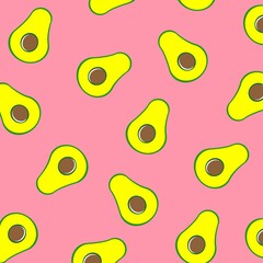 cute avocado pattern illustration