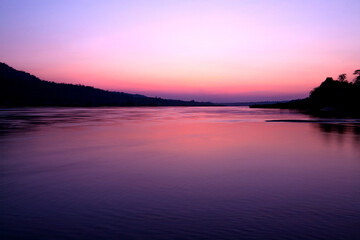 sunset over the lake