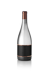 Mockup of a transparent bottle isolated on a white background