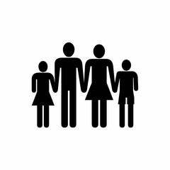 Black Family icon vector on white background.
