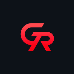 GR or RG. Monogram of Two letters G&R or R&G. Luxury, simple, minimal and elegant GR, RG logo design. Vector illustration template.