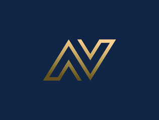 AV. Monogram of Two letters A&V. Luxury, simple, minimal and elegant AV logo design. Vector illustration template.
 - obrazy, fototapety, plakaty