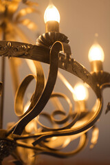 metal large chandelier with bulbs