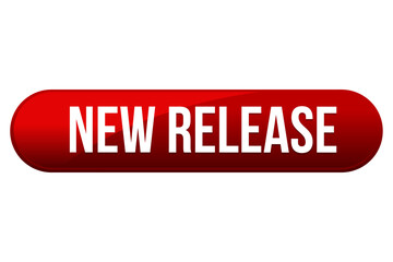 New Release Button. Red eps10 Vector Badge.