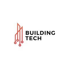 building tech logo vector icon illustration