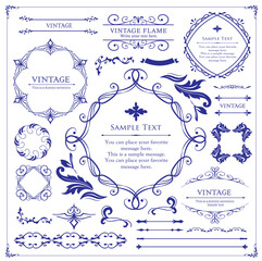 高級感のある　フレームデザイン　テンプレートセット　ラグジュアリー　ゴージャス　ビンテージ　アンティーク