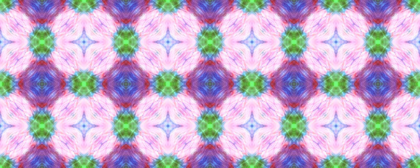 Spring Floral Ikat. Watercolor Majolica Tile. 