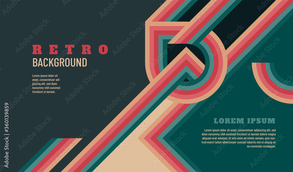 Aufkleber retro style background design with headline, typography and geometric abstraction. vector illustrati
