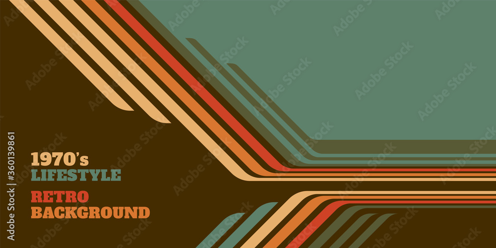 Aufkleber abstract 1970's background design in simple retro style with stripes. vector illustration.