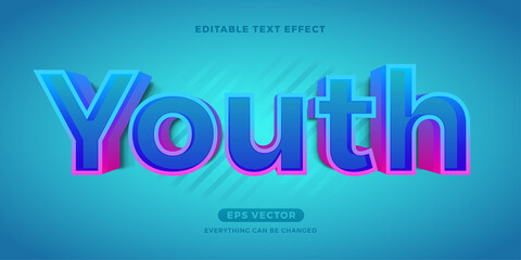 Youth editable text effect vector